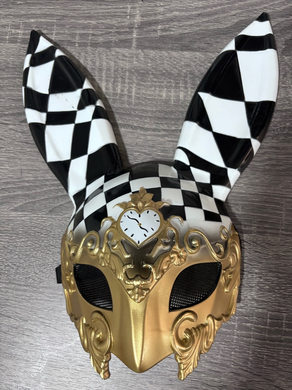 Alice in wonderland Mc Twisp Bunny Mask with Gold Filigree